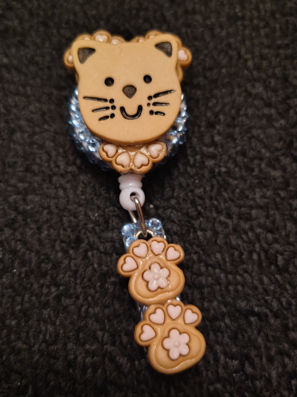 Cute Cat Paw Retractable Badge Reel with ID Clip  Badge Clip Nurse RN Work Id